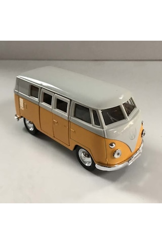 Metal Model Çek Bırak Oyuncak Araba 1963 Volkswagen T1 Bus Biblo turuncu