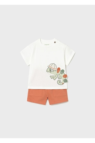 Mayoral Erkek Bebek T-shirt Şort Takım Krem - 01668