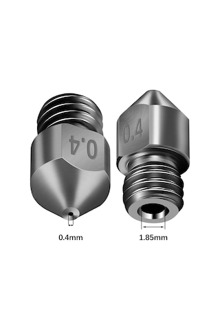 Shineyee Mk8 Sert Çelik Nozzle 0.4mm Boyutlu 3d Yazıcı Aksesuarı - 6 Adet Paket
