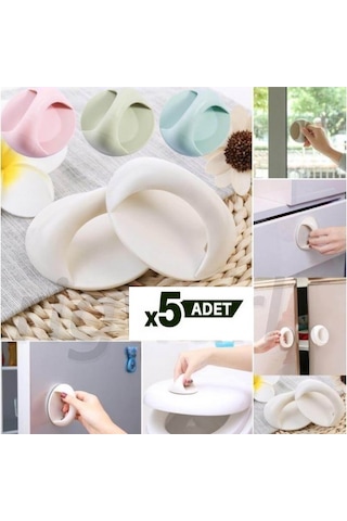 Çok Amaçlı Yapışkanlı Tutacak Kulp 5 Adet Kendinden Yapışkanlı