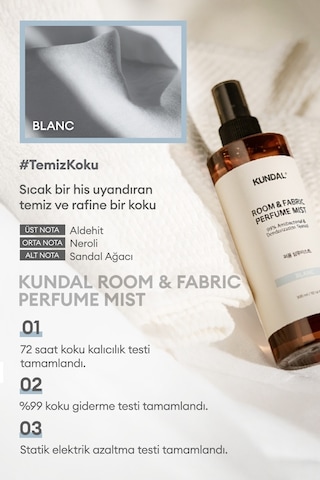 Oda Ve Kumaş Kokusu Kundal Room & Fabric Perfume Mist Blanc 300 Ml Karışık
