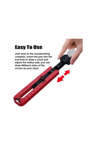 Ebitda Kolay Kullanımlı Ahşap Pergel: Metrik/inç Lazer İşlemeli Alüminyum 154mm Kolay Montaj, Hafif Taşınabilir, Marangozluk İçin Uygun