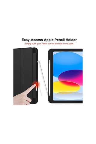 Apple Uyumlu iPad 11.nesil 2025 / 10.nesil 2022 Kalem Bölmeli Standlı Smart Kılıf Kapaklı Kılıf