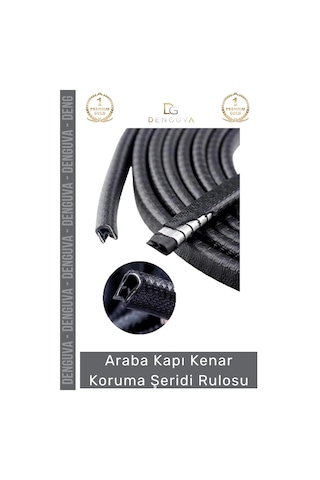 Korumafitili Esnek Dayanıklı Kauçuk Metal Klipsli Araç Kapı Bagaj Kenar Darbe Koruma Fitil Şeridi