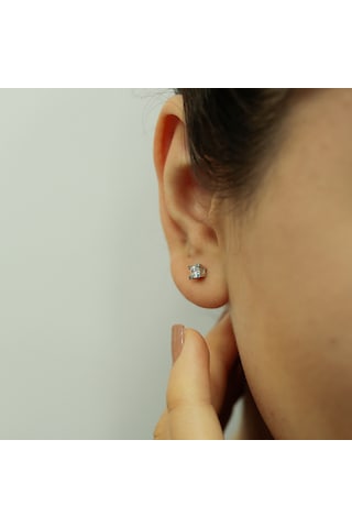 Lova F Renk 0.40 Karat Pırlanta Tektaş Küpe - 3010002