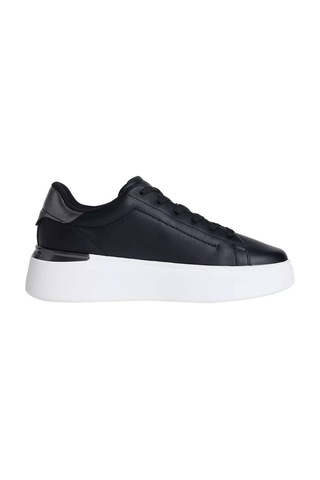 Tommy Hilfiger Kadın Metalik Detaylı Platform Tabanlı Kort Sneaker - Siyah Triple Black