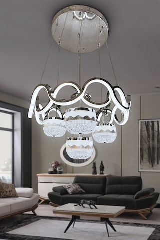 Sefa Model Taç Top 4 Toplu İthal Led Avize - - Kumandalı / Krom Krom