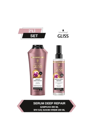 Gliss Serum Deep Repair Şampuan 400 Ml + Sıvı Saç Kremi 200 Ml set-hnkl-5149-6058