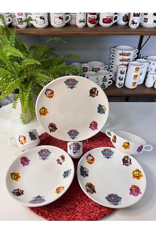 6 Parça Paw Patrol Model Çocuk Bebek Yemek Takımı Beslenme Seti Çok Renkli