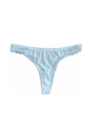 Bonbon Kadın Dantelli Simli Mikro Kumaş Krem Renk String Bb2082