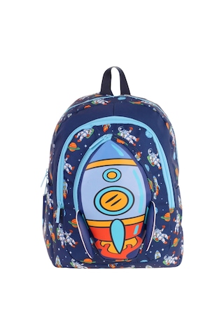 Kaukko Kids Üç Gözlü Erkek Çocuk Okul Sırt Çantası Roket Detaylı - L5260 Lacivert