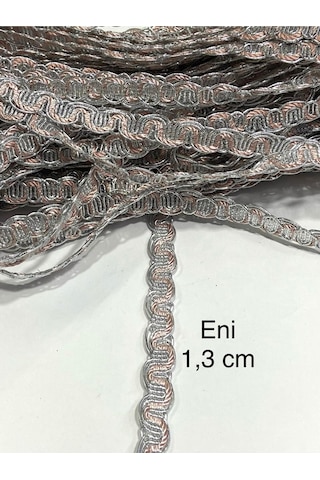 Dekoratif Şerit / Örtü Koltuk Seccade Şeriti Harcı / 17 Metre / Gümüş & Pembe