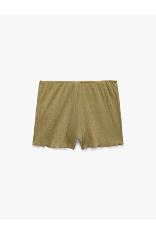 Koton Rahat Kalıp Pointelle Kumaş Şort Pijama Altı Khakı 7wlk80023mk Haki