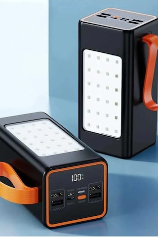 50000mah Hızlı Şarj Powerbank 22.5w Powerbank Kamp Led Işıklı