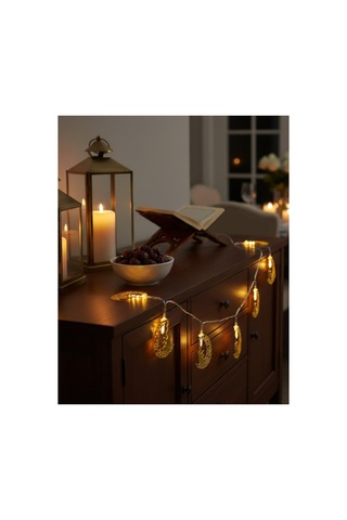 Secde Eden Adam Figürlü Ay Tasarımlı Ramazan Led Işık - Alkglb4780-4429 Renkli