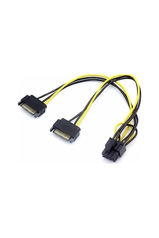 4327 2x Sata To 8 Pin 6+2 Pci-e Express Güç Molex Power Kablosu Çevirici Dönüştürücü