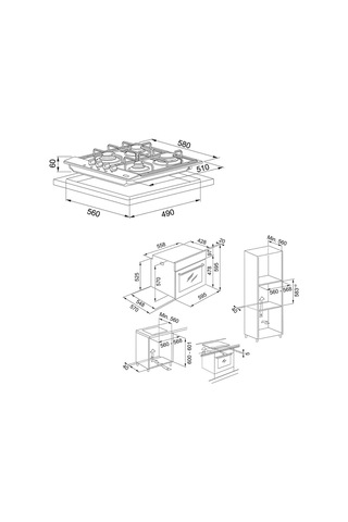 Franke İnox Ankastre Set (FDL 6165 XS - FHNL 604 XS - FSL 86 H XS - FSL 20 XS)