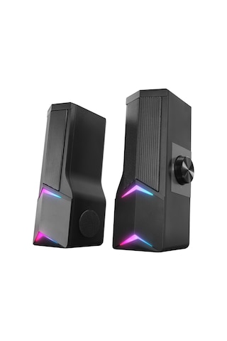 Rampage Elegant X10 2.0 Bluetooth'lu Rms 3w 2 Rgb Işıklı Multimedia Usb 5v 45db Gaming Oyuncu Speaker