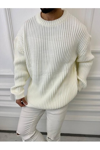 Elku Moda Elkumoda Oversize Kazak Bol Kesim Salaş Triko Kazak-KAZAK2873