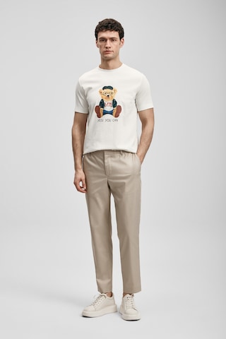 Lufian Teddy Modern Grafik T- Shirt Kırık Beyaz Kırık Beyaz 111020305100510 Kırık Beyaz