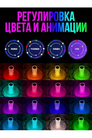 Menko Şarj Edilebilir Gece Lambası Kristal 218181569 Şeffaf Kristal