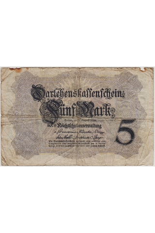 Almanya 5 Mark 1914 Temiz.