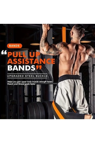 Pazly 5 Adet Abahub Yeşil Ayarlanabilir Pull Up Direnç Kayışları, Evrensel Uyumlu, Dayanıklı Polyester, Fitness Üst Vücut Ekipmanı, Turuncu Renk Yeşil