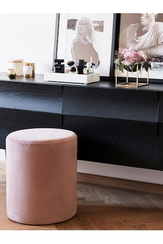 Most Ekol Puf 11 Pembe Kadife Kumaş Evinize Teslim