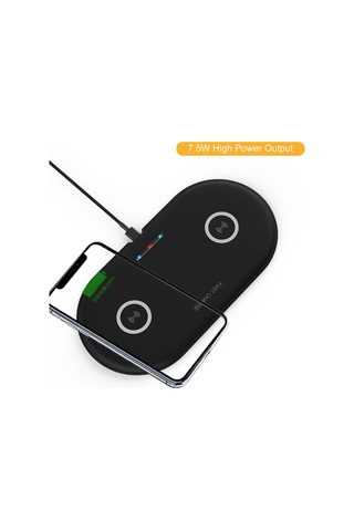 Geeksen Ht-02 Beyaz İki Portlu Kablosuz Şarj Cihazı - 7.5w Ve Samsung Uyumlu 10w Hızlı Şarj Desteği
