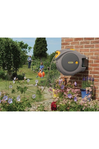Hozelock 2595H Duvara Monte 40 m Hortumlu Otomatik Geri Sarmalı Hortum Toplama Makara Seti