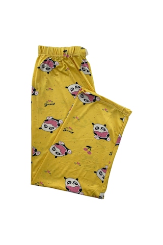 Kadın Panda Desenli Pijama Altı Milan - 106 Sarı