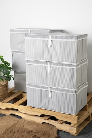 Kapaklı Mega Plus 6'lı Hurç 70x40x30 - Gri Gri