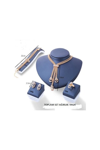 Trend Kolye, Tam Takı Seti 18 Gp Sevgililer Günü, Ahşap Kutu