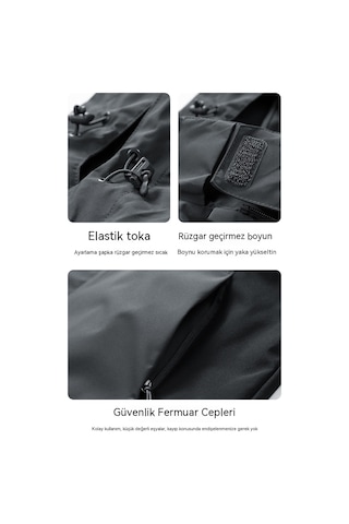 Sımıcg Kapüşonlu Su Geçirmez Ceket-lacivert. Lacivert