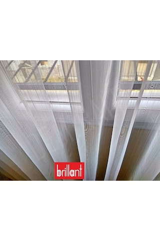 Brillant Buca Çizgili Düz Tül. Ölçüye Göre Dikim Ve Pile Seçeneği