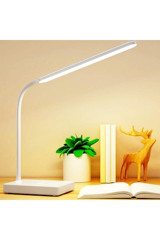 Dekoratif Dokunmatik D1901 Şarjlı 58cm Led Masa Lambası Beyaz