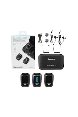 Saramonic Blink 500 Prox B2r 2 Kişilik, Yerleşik Kayıt Ve Yaka Mikrofonlu Kablosuz Klipsli Mikrofon Sistemi