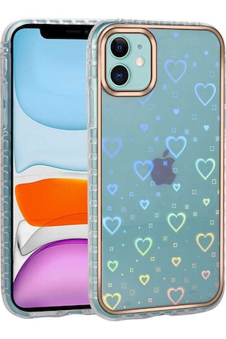 Ardemix Apple Uyumlu iPhone 11 Desenli Parlayan Transparan Avva Kılıf-no4 NO4