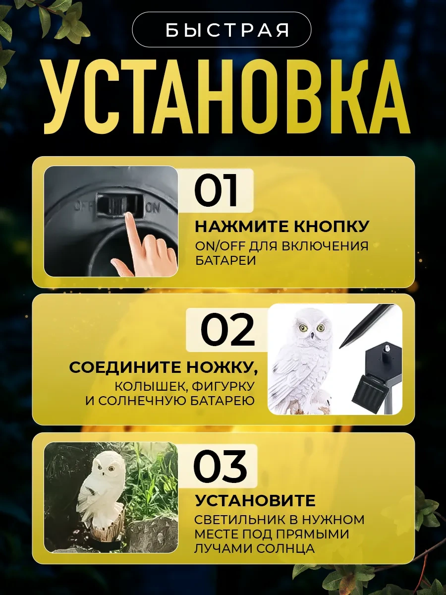 Hittoday Güneş Enerjili Baykuş Bahçe Lambası 218098698