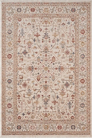 Renkli Vintage Modern Salon Koridor Yatak Ve Oturma Odası Halısı Krem