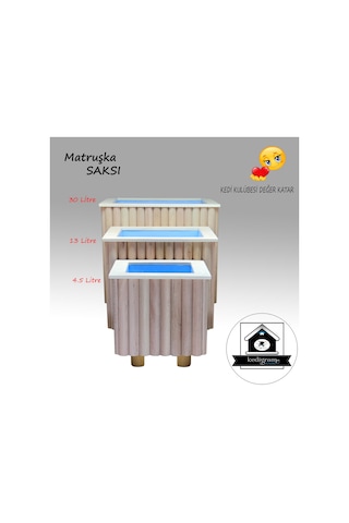 Yalıtımlı - Matruşka Small 4.5 Lt - Ahşap Saksı - Dekoratif Özel