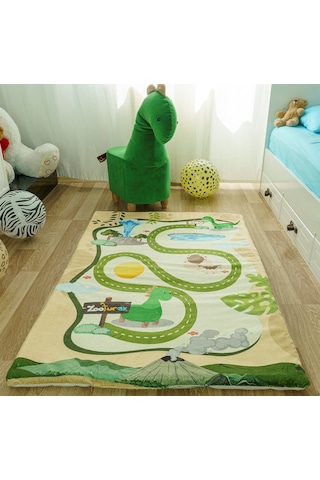 Zooturak Peluş Çocuk Matı Dinazor Dino 100cm x 150cm