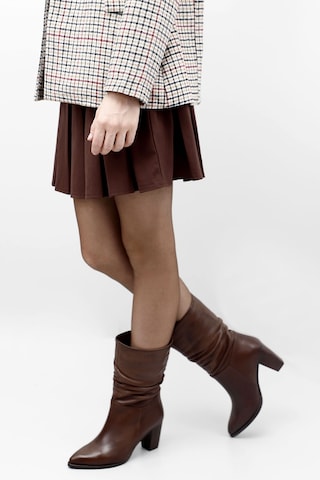 Gönderir Kadın Kahve Antik Sivri Burun Körüklü Kalın Topuklu Hakiki Deri Çizme Gkzc13444579 Kahverengi