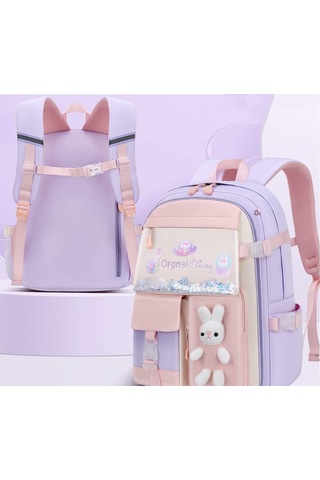 Aromee Çok Bölmeli Büyük Kapasiteli Sırt Çantası Suya Dayanıklı - Mor