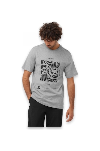 Salomon Lc2218800 Running Graphic Ss Tee M Gri Erkek T-shirt