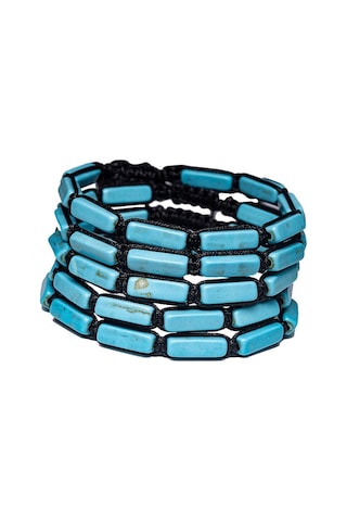 Sertifikalı Dikdörtgen Firuze - Turkuaz Taşı Bileklik Çok Renkli