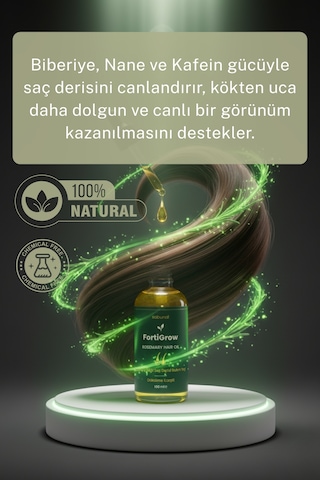 Fortigrow Dökülme Karşıtı & Canlandırıcı 100 Ml - Biberiye & Kafein Saç Bakım Yağı