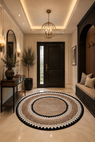 Blg Home Circle Bambu Koleksiyonu Yuvarlak Dijital Baskı Halı 8722 Çok Renkli