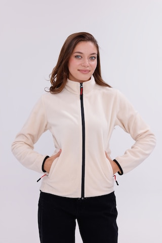 Monox Kadın Slim Fit Tam Fermuarlı Polar Ceket Bej