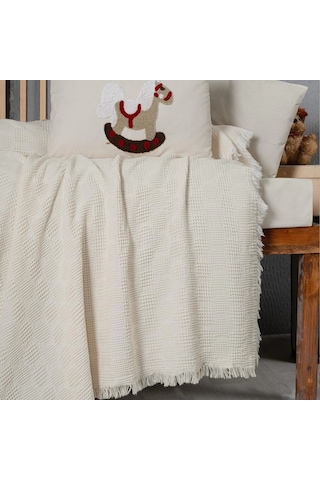 Kanz Bebek Waffle Müslin Nakışlı Pike Knz-021 Ponny Ponny